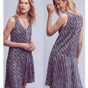 Maeve Anthropologie NEW Westwater Purple Chevron Knit Dress XS Missoni Festival